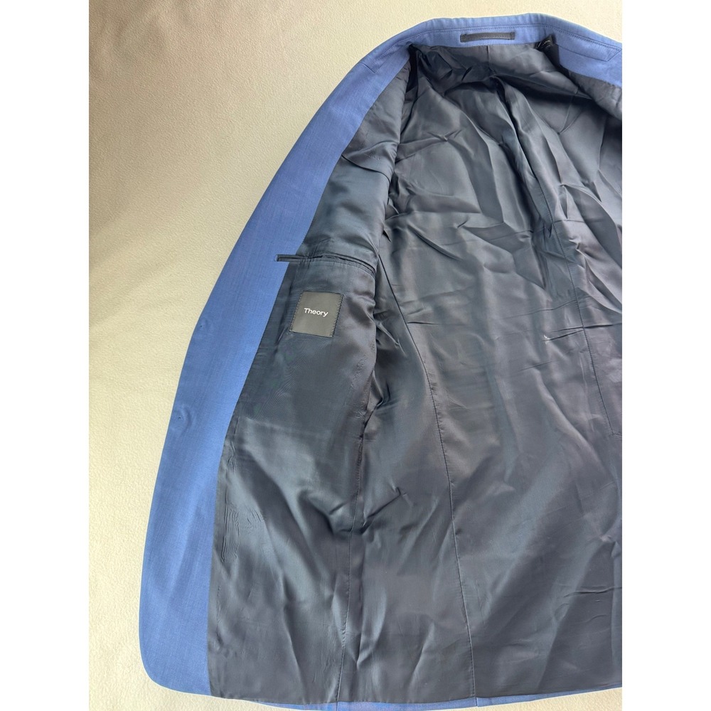 Theory Chambers New‎ Tailor 2 Blue Wool Blend Suit Blazer Jacket Mens Size 38R - Picture 4 of 16